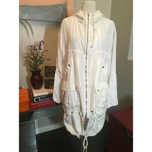 The People of the Labyrinths White Silk Midi Jacket